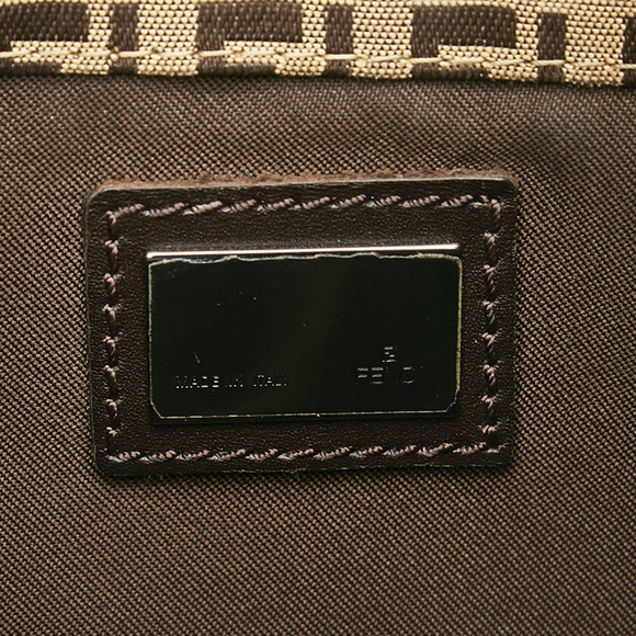 Fendi Zucchino Mamma Bucket One Shoulder Bag Handbag Beige Brown Canvas Leath... - Picture 8 of 11